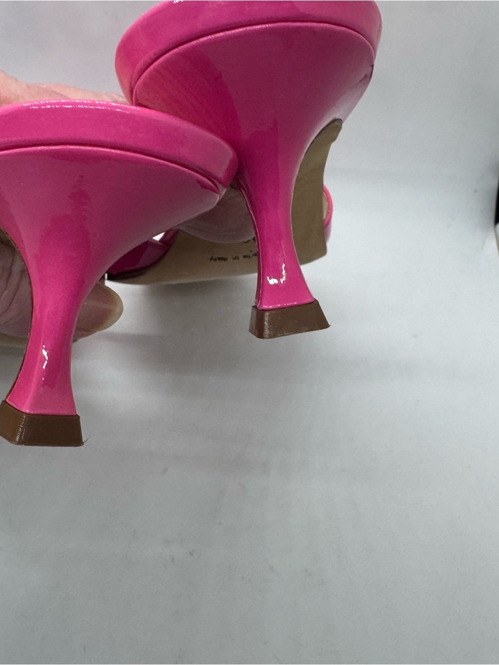 Manolo Blahnik Callamu Pink Kitten Heel Mule Sandal Size 38 Shoes - Picture 8 of 12